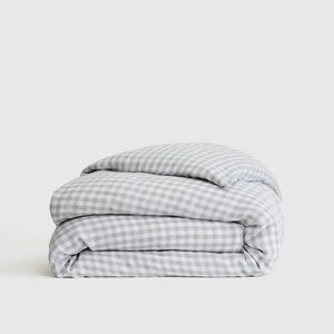 Quince Light Gray Gingham Duvet Cover